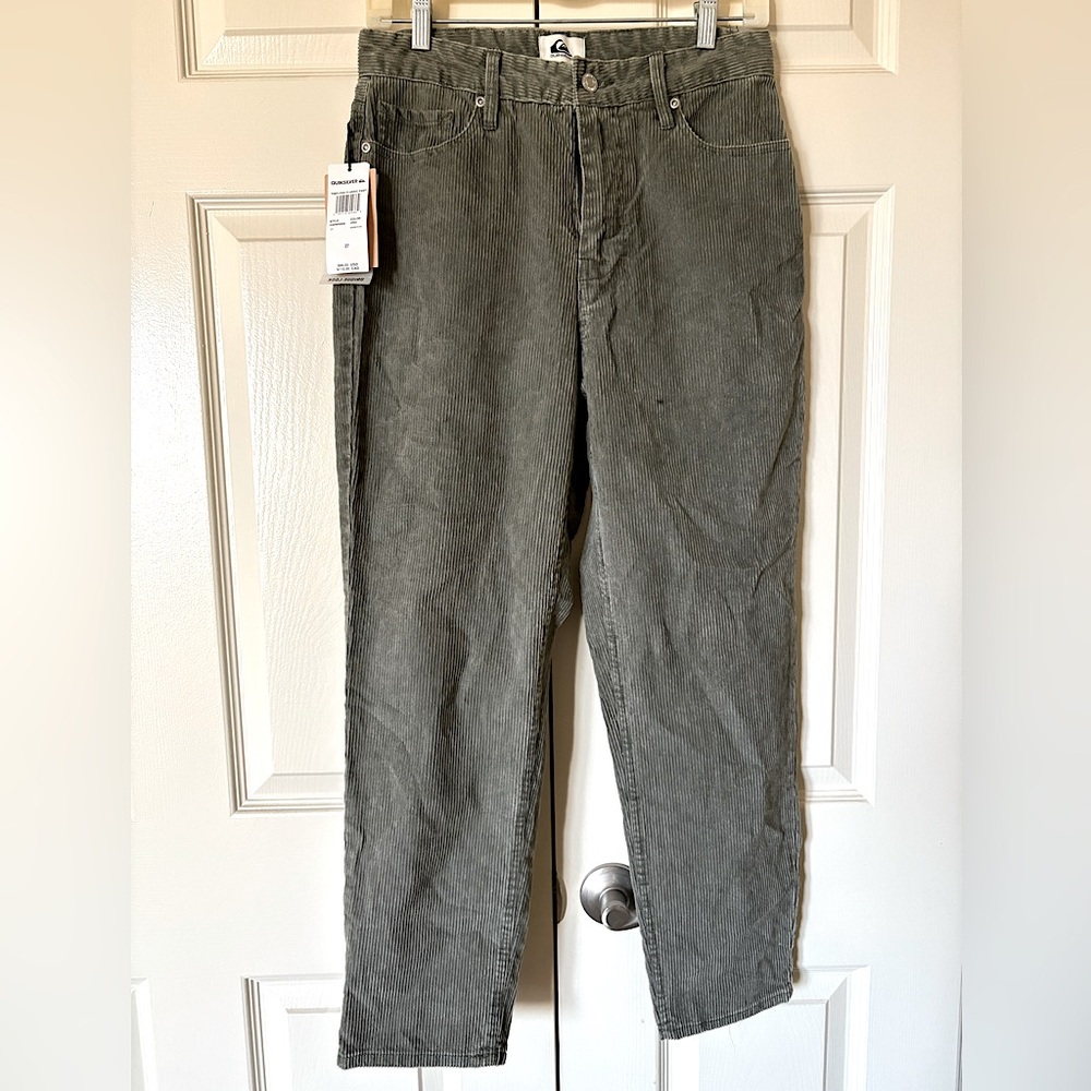 Women’s NWT Quicksilver Cotton Corduroy Pants, Khaki Green, Sz. 27